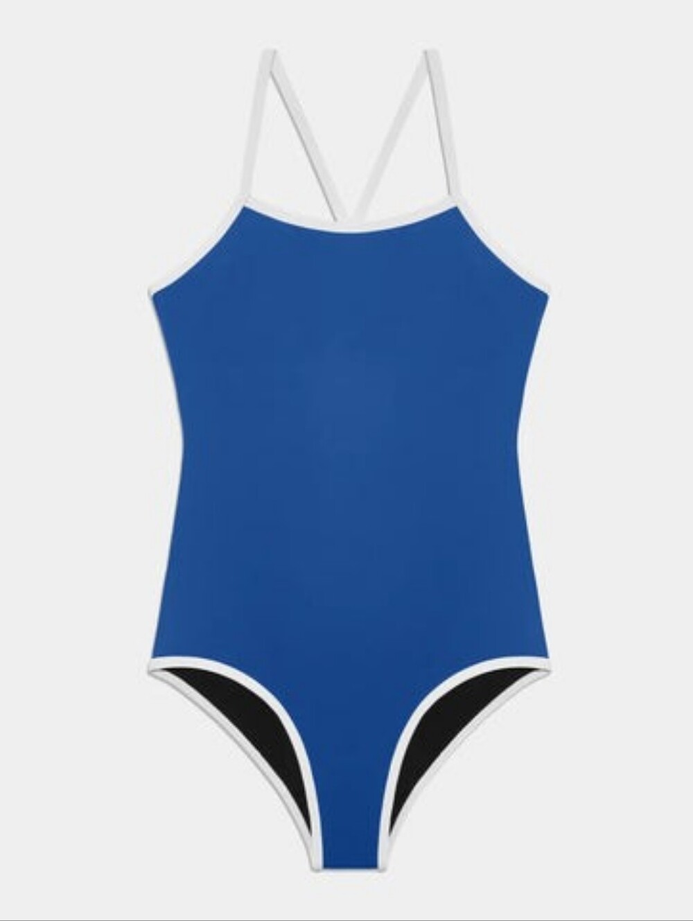 Knix Teen Classic Royal Blue One-Piece Swimsuit with Black Trim Small - Picture 2 of 12